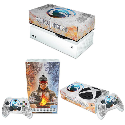 KIT Capa Anti Poeira e Skin Anti-Rage Xbox Series S Horizontal - Mortal Kombat 1
