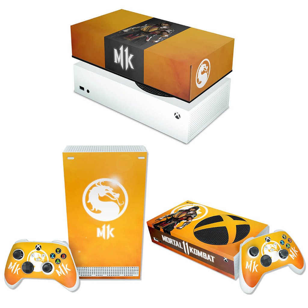 KIT Capa Anti Poeira e Skin Anti-Rage Xbox Series S Horizontal - Mortal Kombat 11