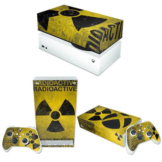 KIT Capa Anti Poeira e Skin Anti-Rage Xbox Series S Horizontal - Radioativo