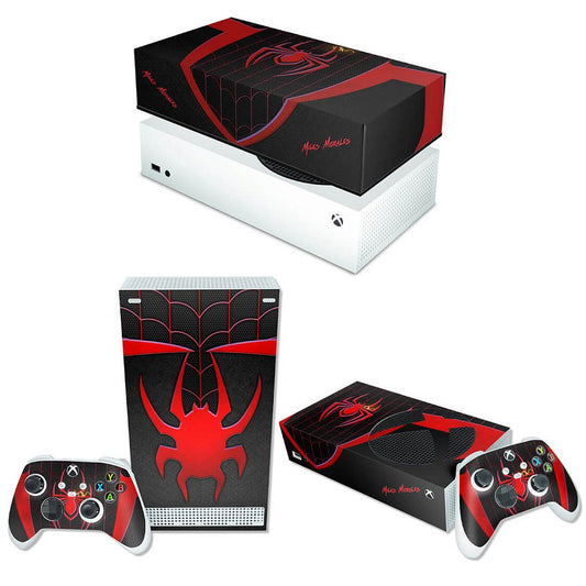 KIT Capa Anti Poeira e Skin Anti-Rage Xbox Series S Horizontal - Spider-Man: Miles Morales