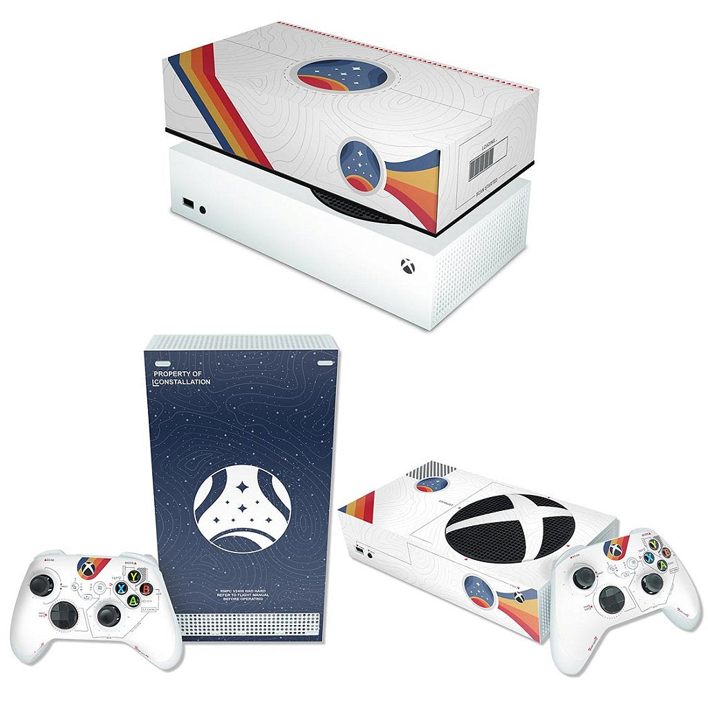 KIT Capa Anti Poeira e Skin Anti-Rage Xbox Series S Horizontal - Starfield Edition