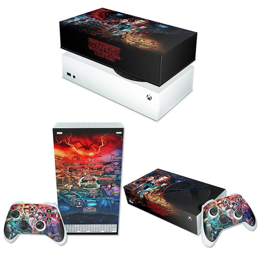 KIT Capa Anti Poeira e Skin Anti-Rage Xbox Series S Horizontal - Stranger Things