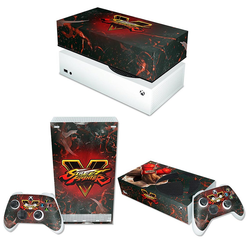 KIT Capa Anti Poeira e Skin Anti-Rage Xbox Series S Horizontal - Street Fighter V