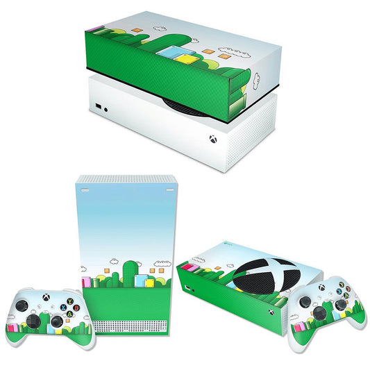 KIT Capa Anti Poeira e Skin Anti-Rage Xbox Series S Horizontal - Super Mario Bros