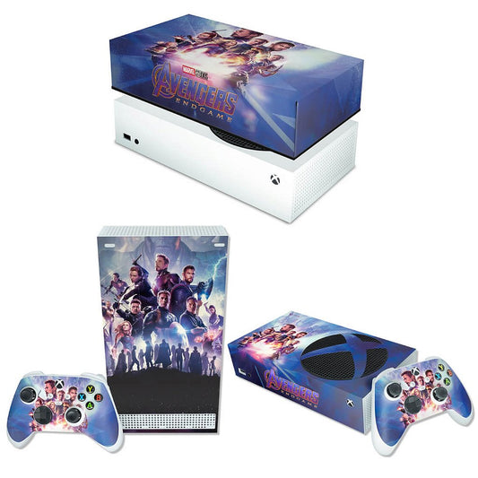 KIT Capa Anti Poeira e Skin Anti-Rage Xbox Series S Horizontal - Vingadores Ultimato Endgame