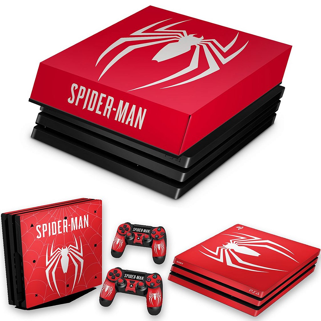 KIT Capa Anti Poeira e Skin Anti-Rage PS4 Pro - Spider-Man Bundle