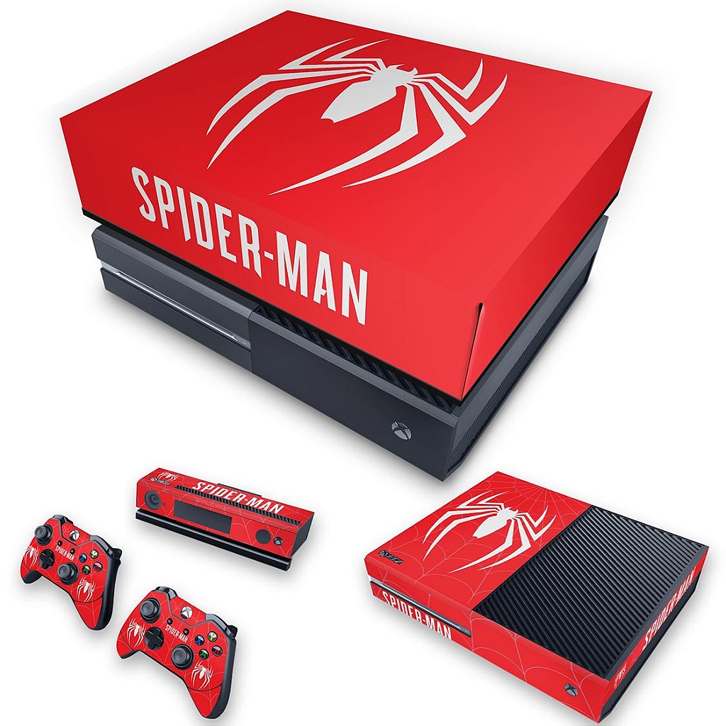 KIT Capa Anti Poeira e Skin Anti-Rage Xbox One Fat - Spider-man Bundle