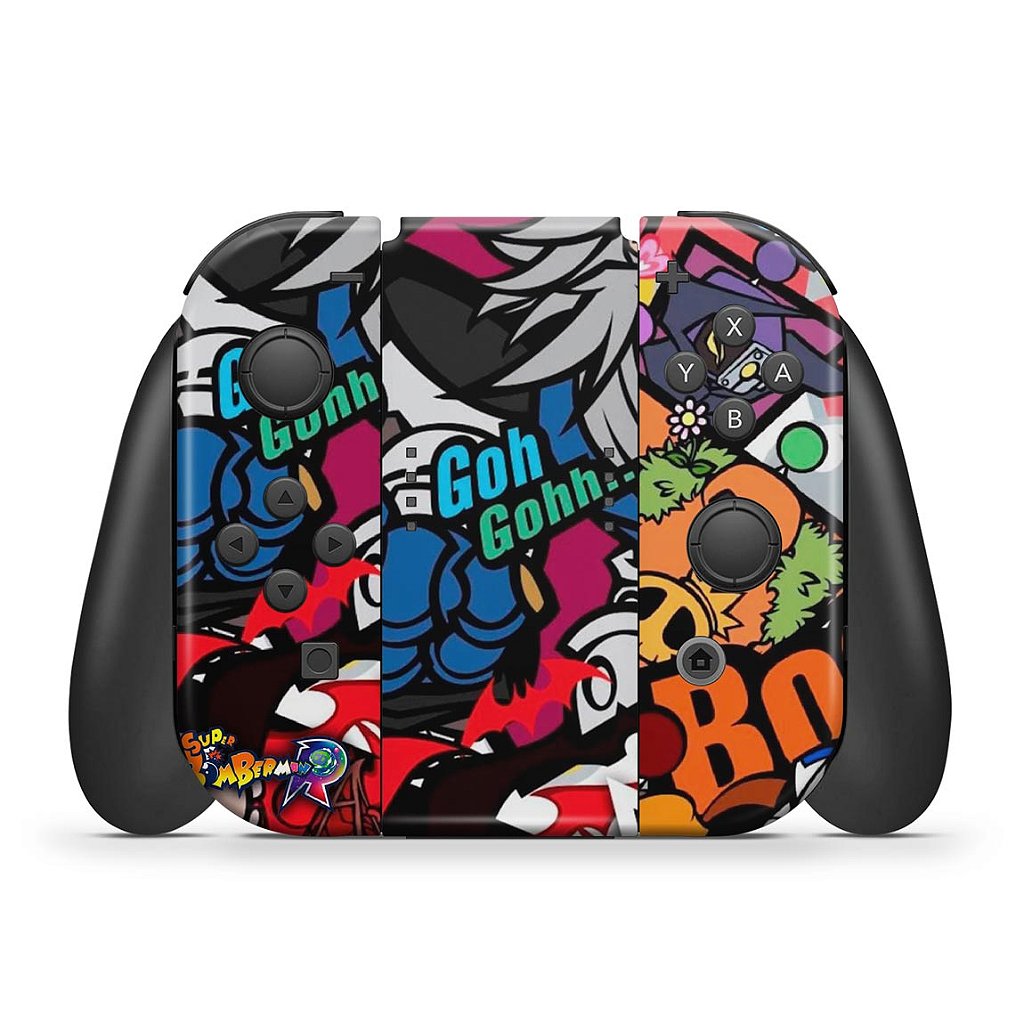 Skin Anti-Rage Nintendo Switch 1 Oled - Bomberman - Pop Arte Skins - foto 3