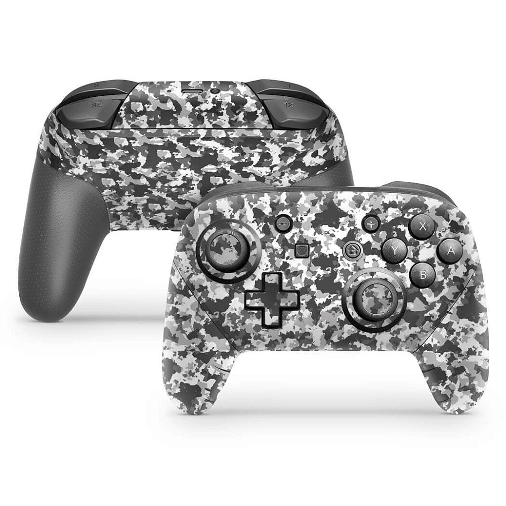 Skin Anti-Rage Nintendo Switch 1 Pro Controle - Camuflada Cinza