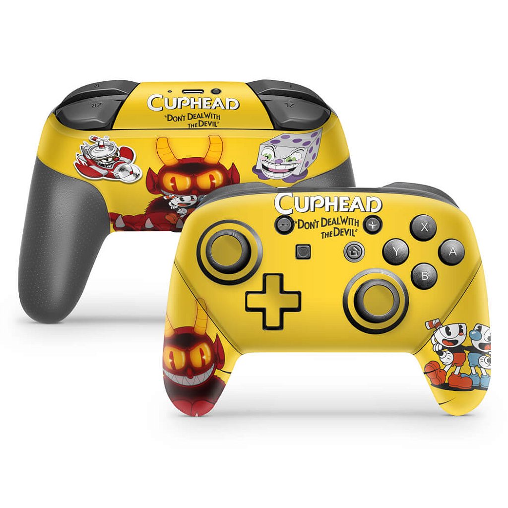 Skin Anti-Rage Nintendo Switch 1 Pro Controle - Cuphead