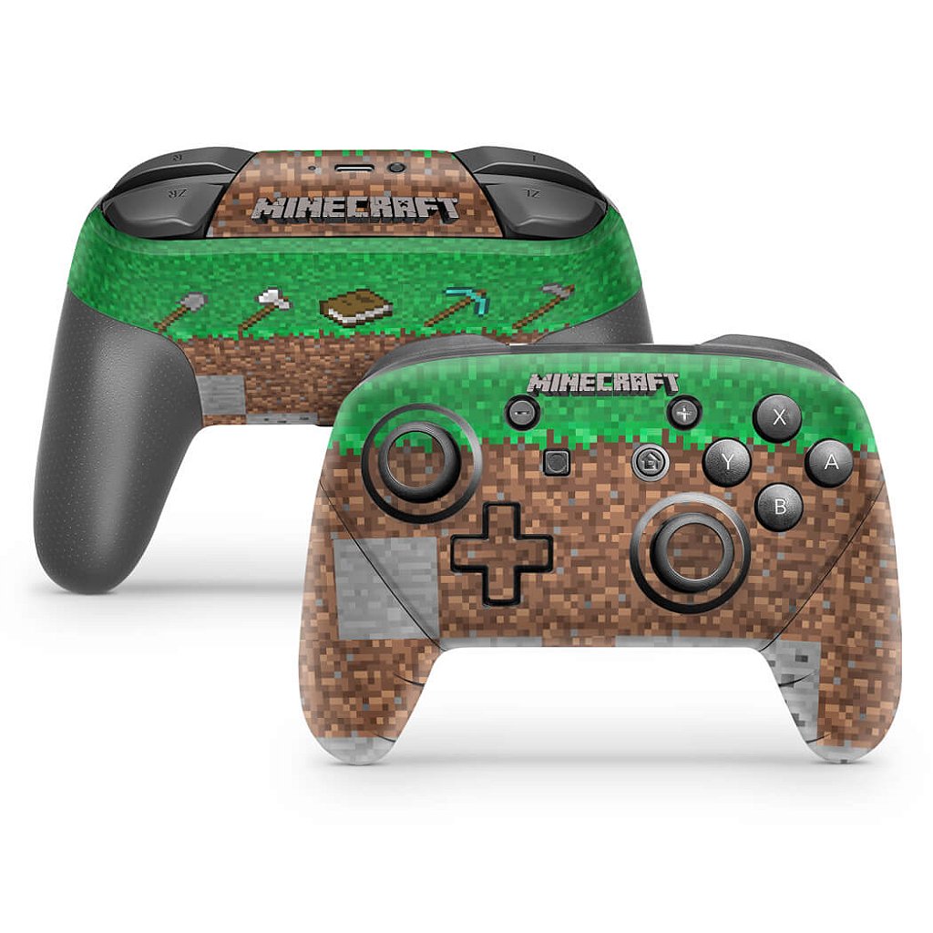 Skin Anti-Rage Nintendo Switch 1 Pro Controle - Minecraft
