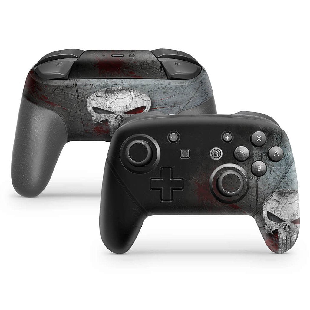 Skin Anti-Rage Nintendo Switch 1 Pro Controle - The Punisher Justiceiro