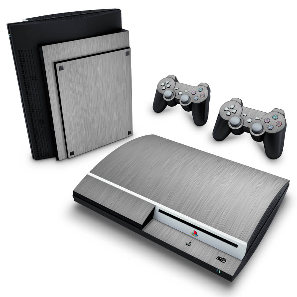 Skin Anti-Rage PS3 Fat - Aço Escovado Cinza