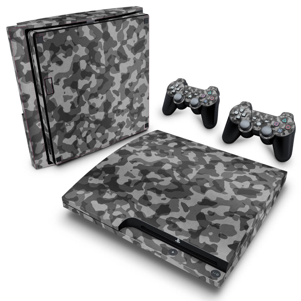 Skin Anti-Rage PS3 Slim - Camuflado Cinza