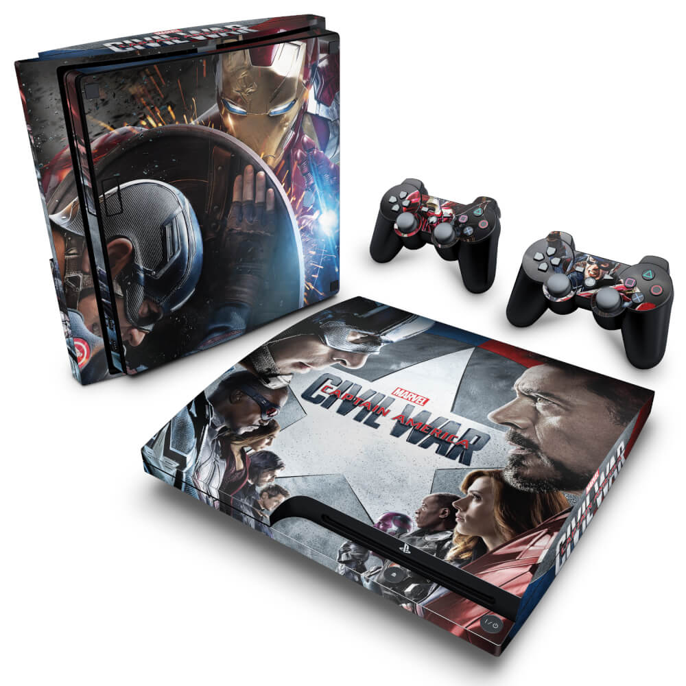 Skin Anti-Rage PS3 Slim - Capitão America - Guerra Civil