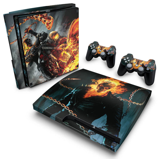 Skin Anti-Rage PS3 Slim - Ghost Rider - Motoqueiro Fantasma #B