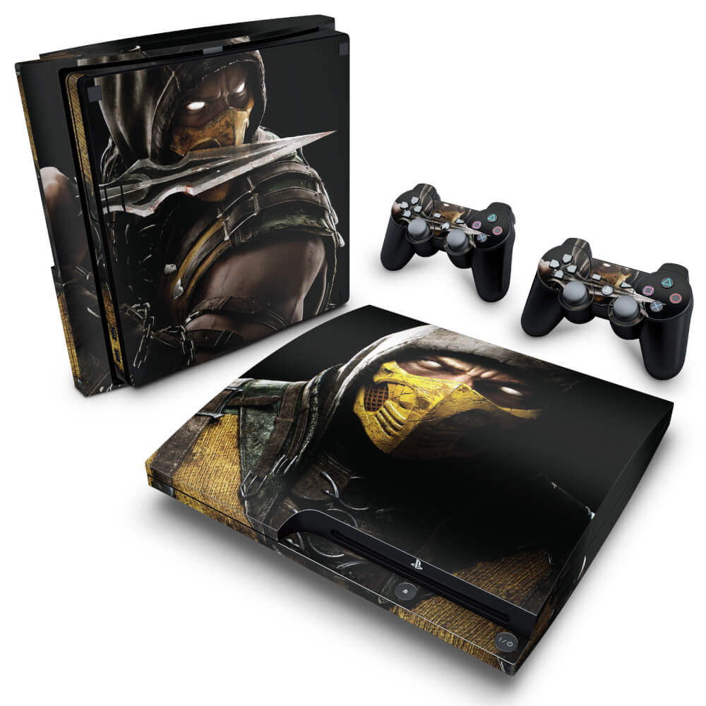 Skin Anti-Rage PS3 Slim - Mortal Kombat X Scorpion