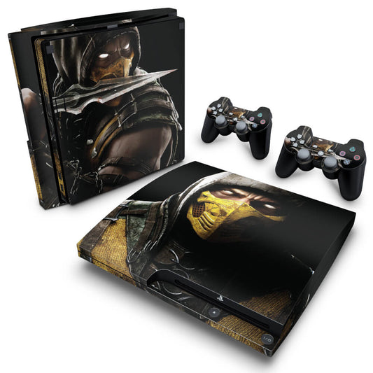 Skin Anti-Rage PS3 Slim - Mortal Kombat X Scorpion