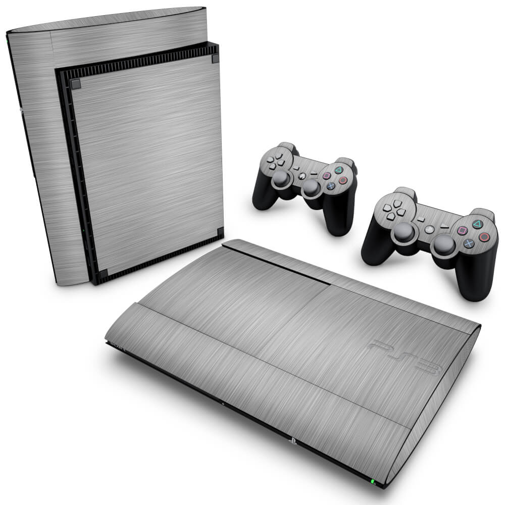Skin Anti-Rage PS3 Super Slim - Aço Escovado Cinza
