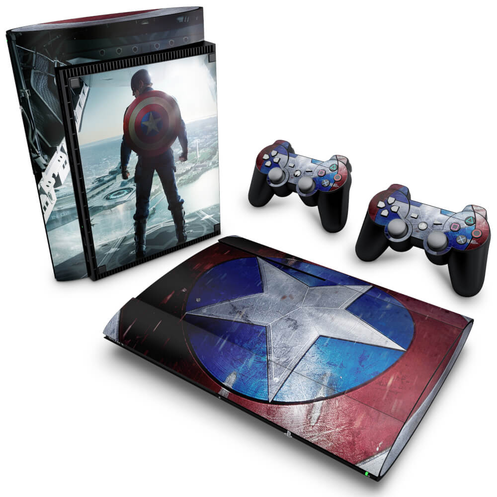 Skin Anti-Rage PS3 Super Slim - Capitao America #A