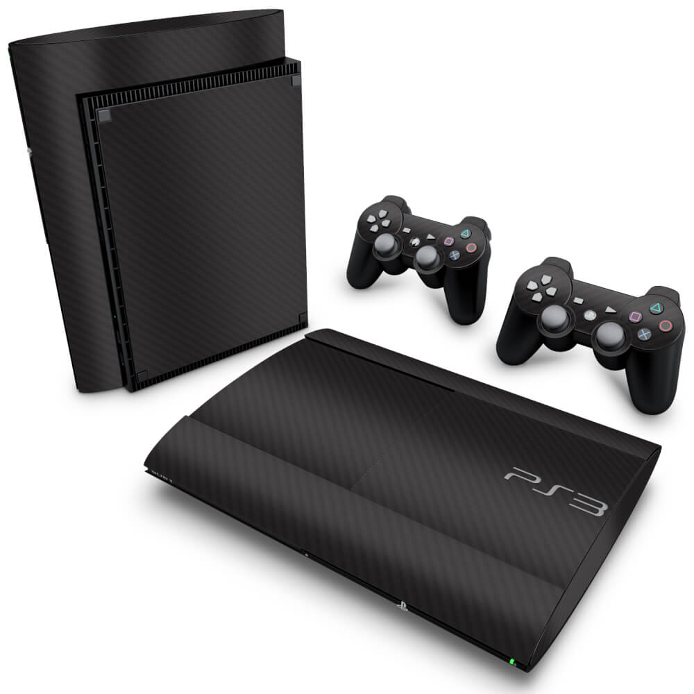 Skin Anti-Rage PS3 Super Slim - Fibra de Carbono Preto