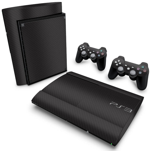 Skin Anti-Rage PS3 Super Slim - Fibra de Carbono Preto
