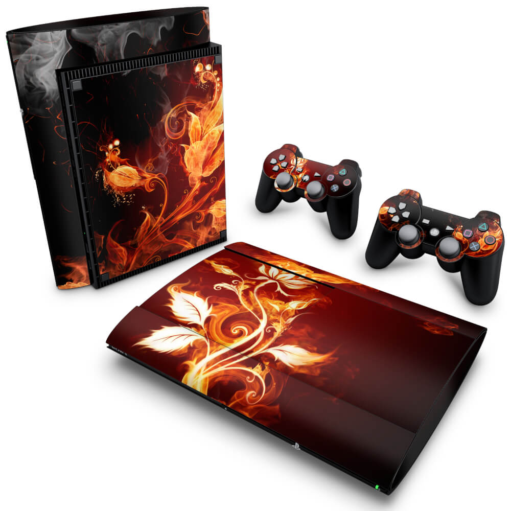 Skin Anti-Rage PS3 Super Slim - Fire Flower