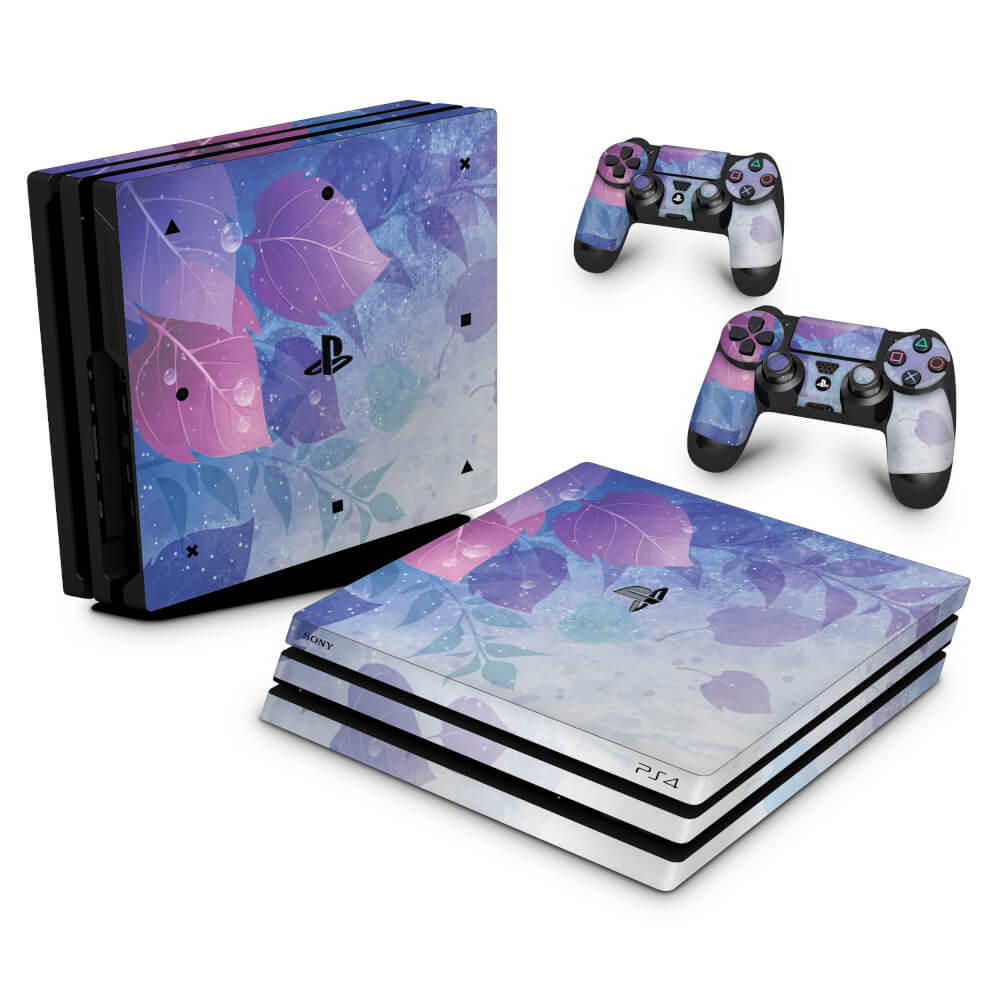 Skin Anti-Rage PS4 Pro - Folhas Lilás