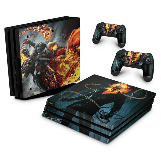 Skin Anti-Rage PS4 Pro - Ghost Rider #B