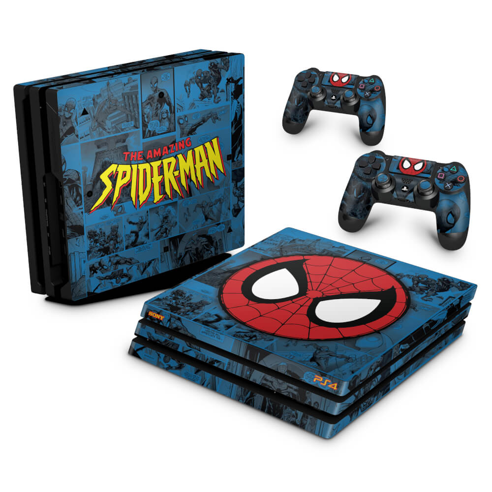 Skin Anti-Rage PS4 Pro - Homem-Aranha Spider-Man Comics