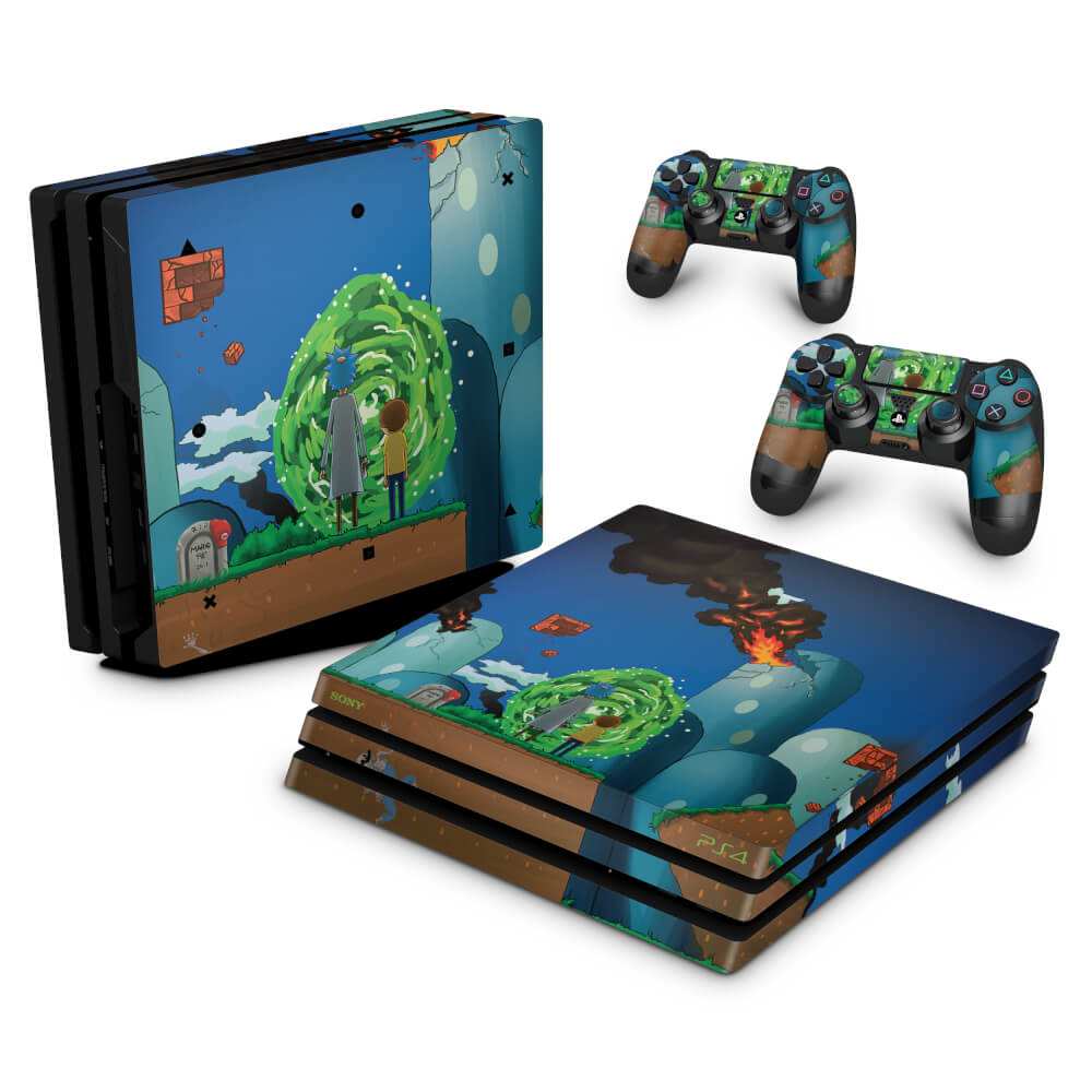 Skin Anti-Rage PS4 Pro - Rick And Morty Mario