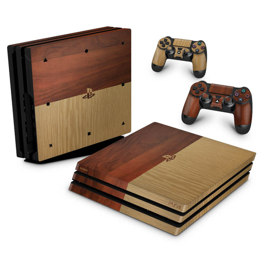 Skin Anti-Rage PS4 Pro - Textura Madeira