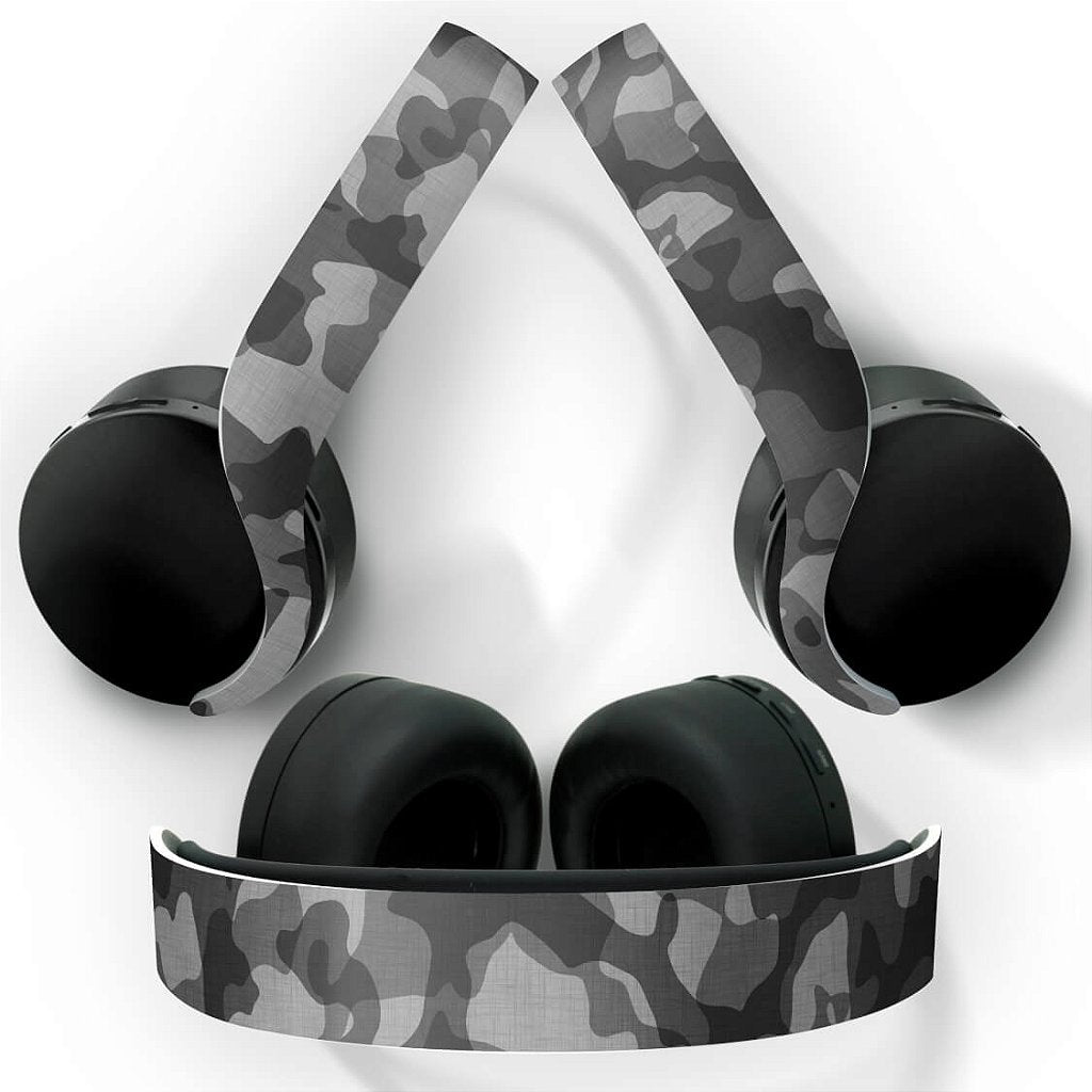 Skin Anti-Rage PS5 Headset Pulse 3D - Camuflado Cinza