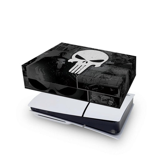 Capa Anti Poeira PS5 Slim Horizontal - The Punisher Justiceiro Comics