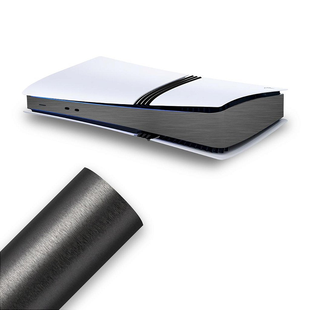 Skin PS5 Pro Central - Aço Escovado Cinza