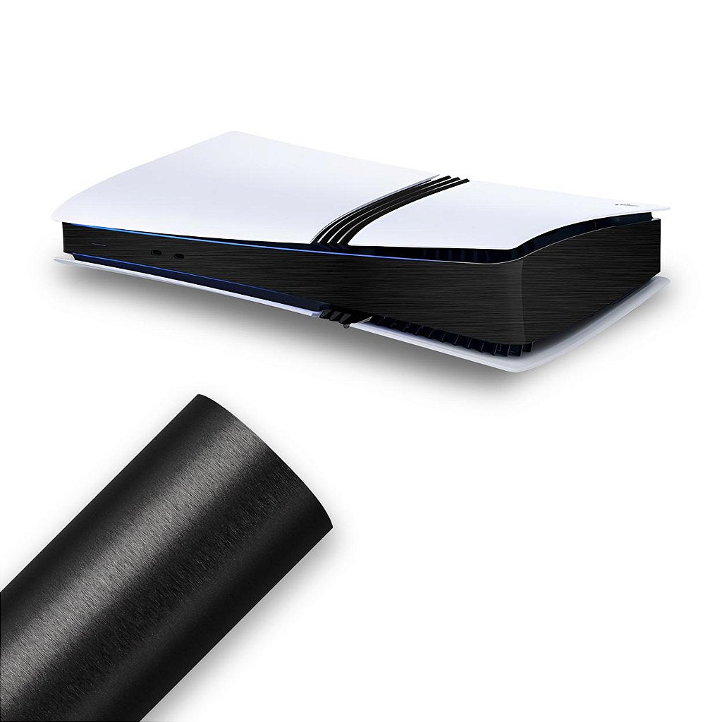Skin PS5 Pro Central - Aço Escovado Preto