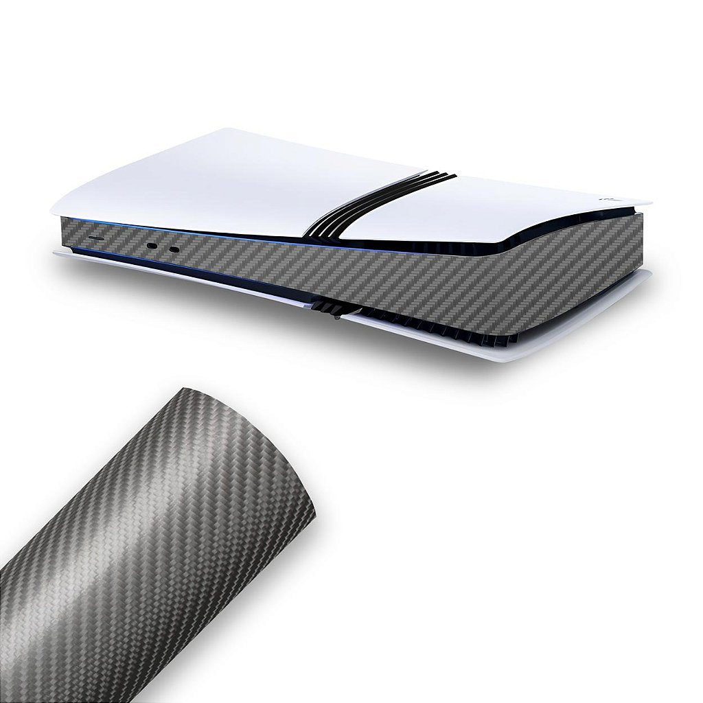 Skin PS5 Pro Central - Fibra de Carbono Cinza