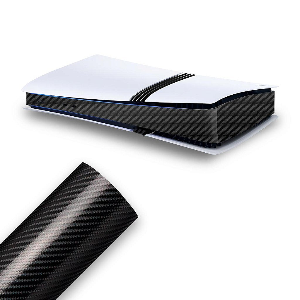 Skin PS5 Pro Central - Fibra de Carbono Preto