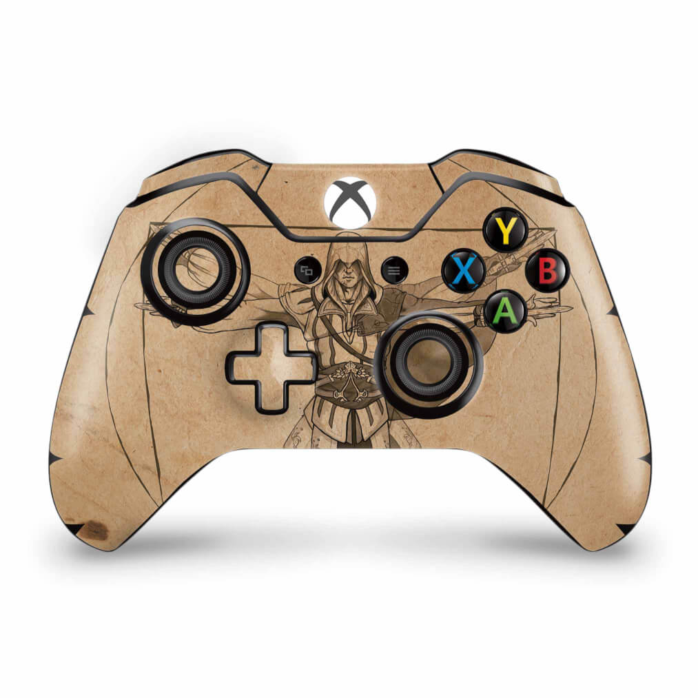 Skin Anti-Rage Xbox One Fat Controle - Assassin’s Creed Vitruviano