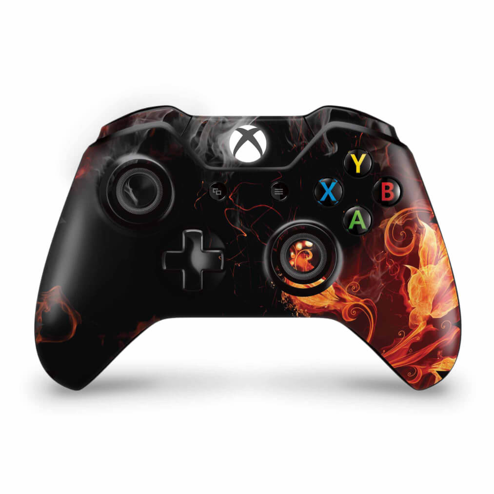 Skin Anti-Rage Xbox One Fat Controle - Fire Flower