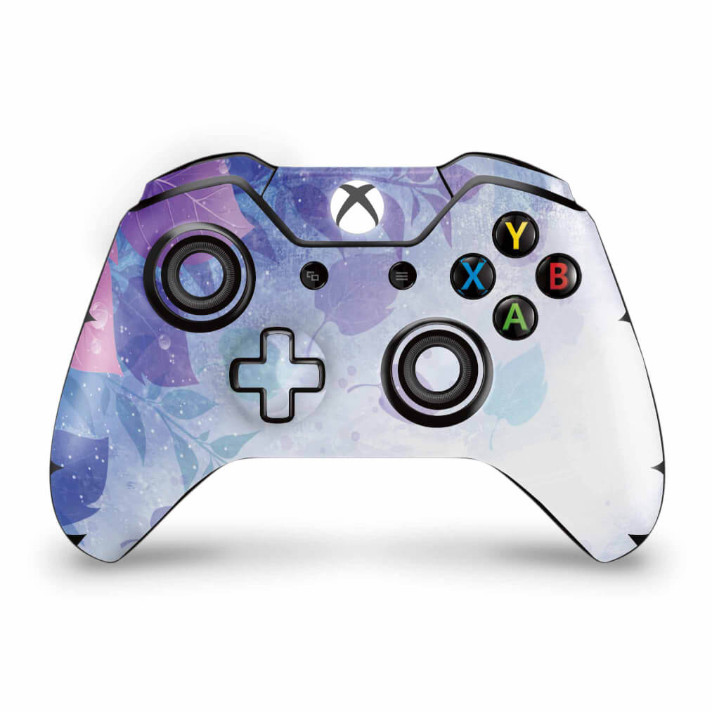 Skin Anti-Rage Xbox One Fat Controle - Folhas Lilás