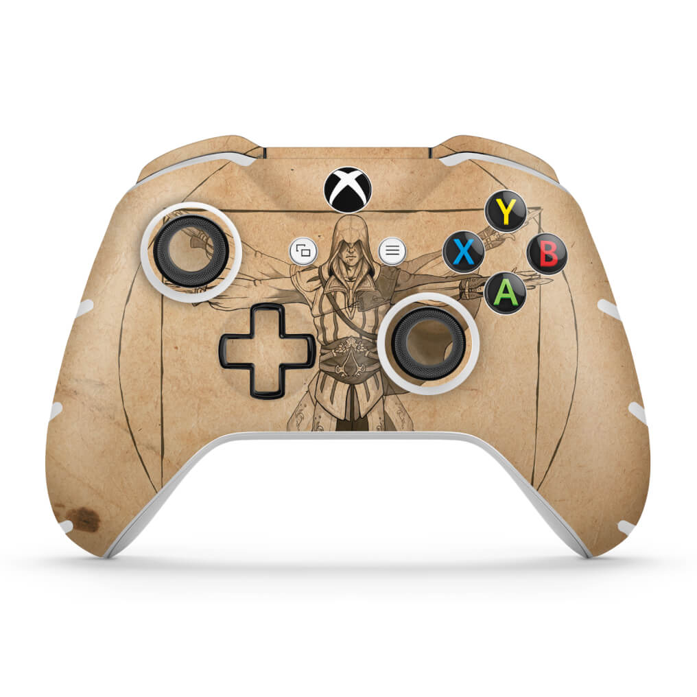 Skin Anti-Rage Xbox One Slim X Controle - Assassin’s Creed Vitruviano