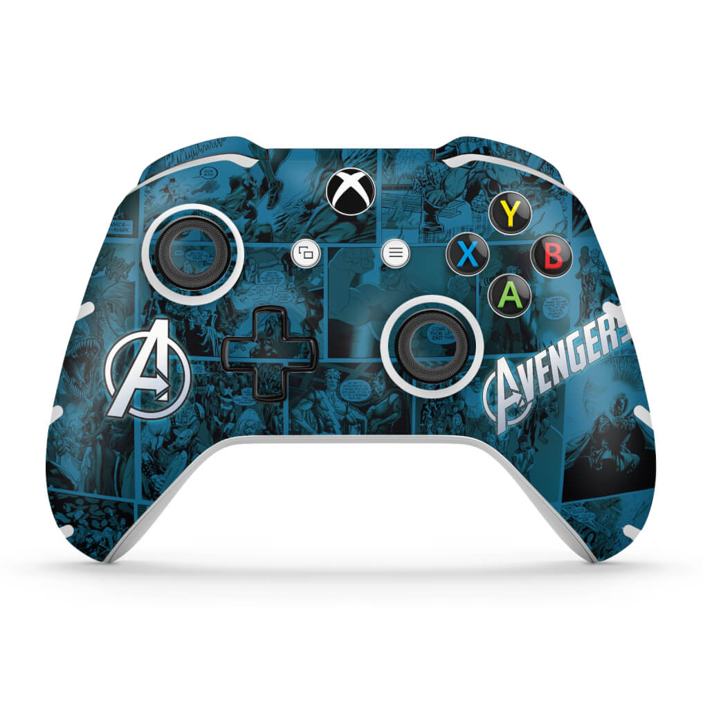 Skin Anti-Rage Xbox One Slim X Controle - Avengers Vingadores Comics