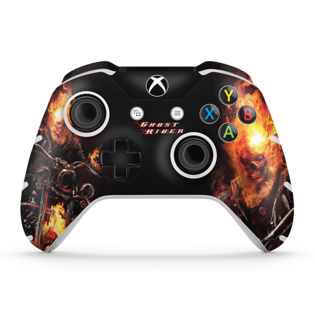Skin Anti-Rage Xbox One Slim X Controle - Ghost Rider - Motoqueiro Fantasma #A