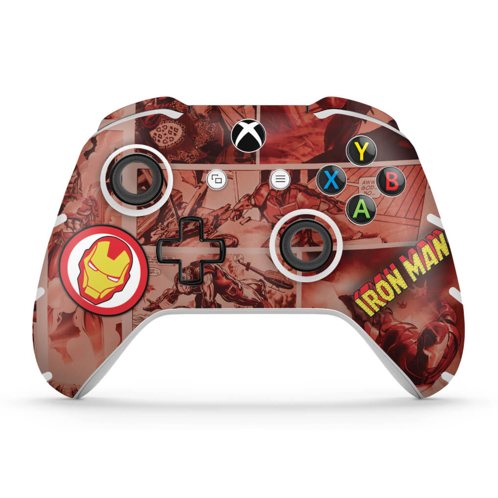 Skin Anti-Rage Xbox One Slim X Controle - Homem de Ferro Comics