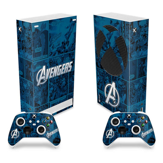 Skin Anti-Rage Xbox Series S Vertical - Avengers Vingadores Comics