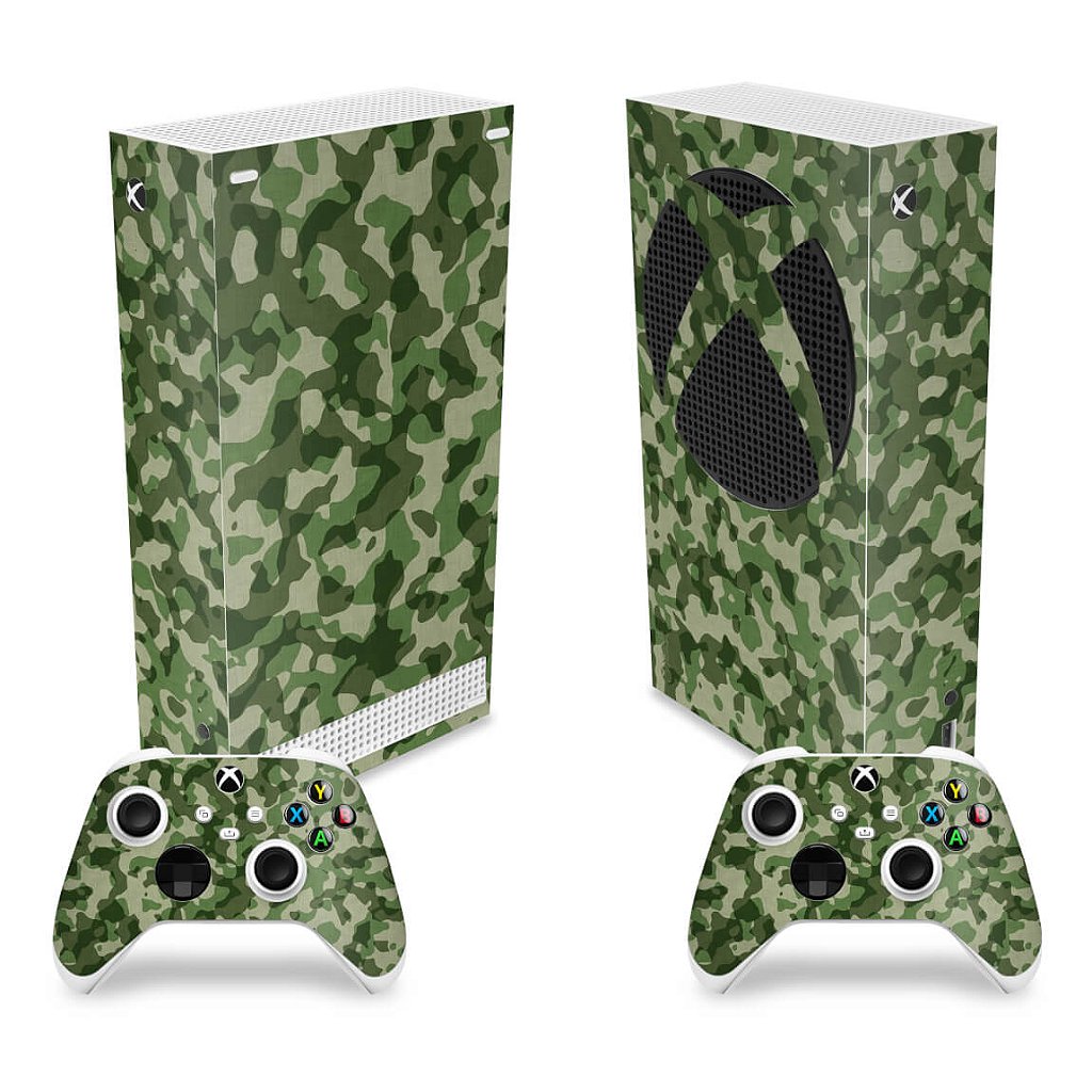Skin Anti-Rage Xbox Series S Vertical - Camuflado Verde