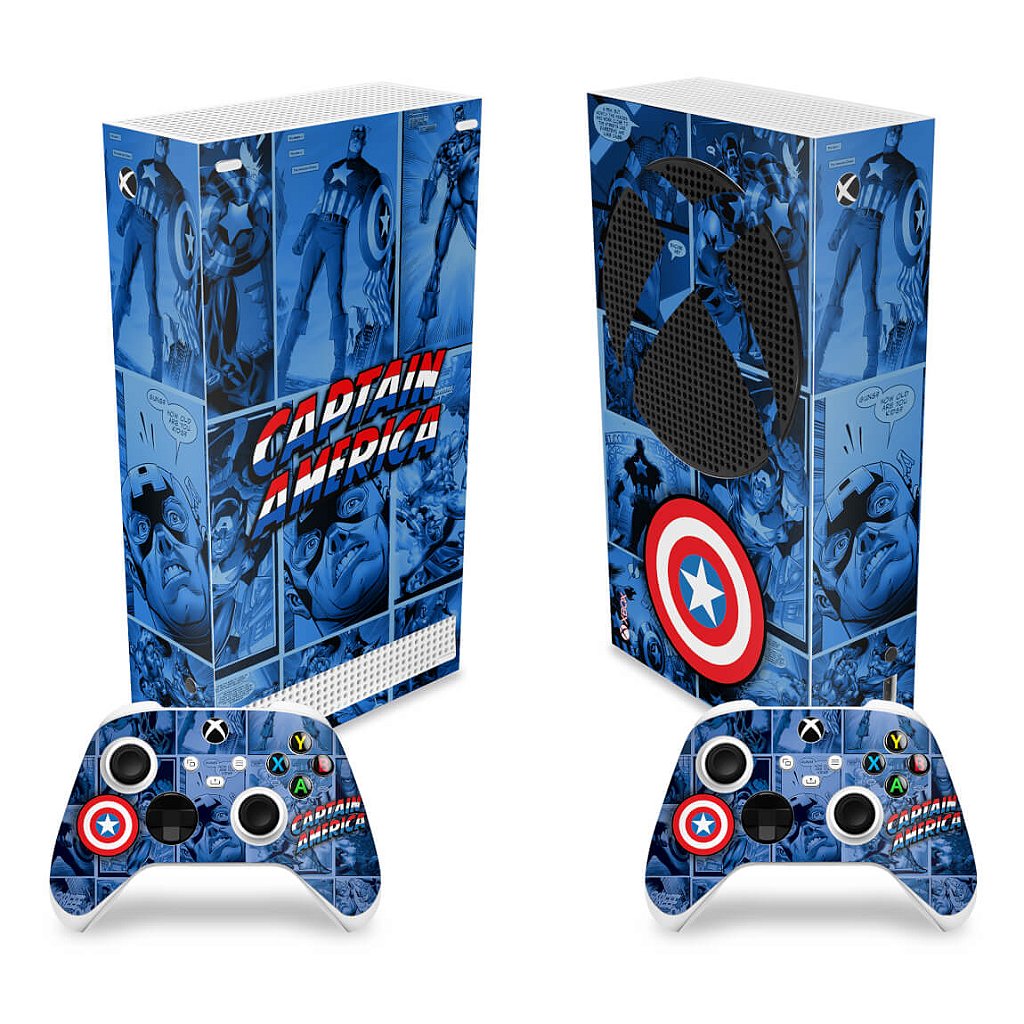 Skin Anti-Rage Xbox Series S Vertical - Capitão América Comics