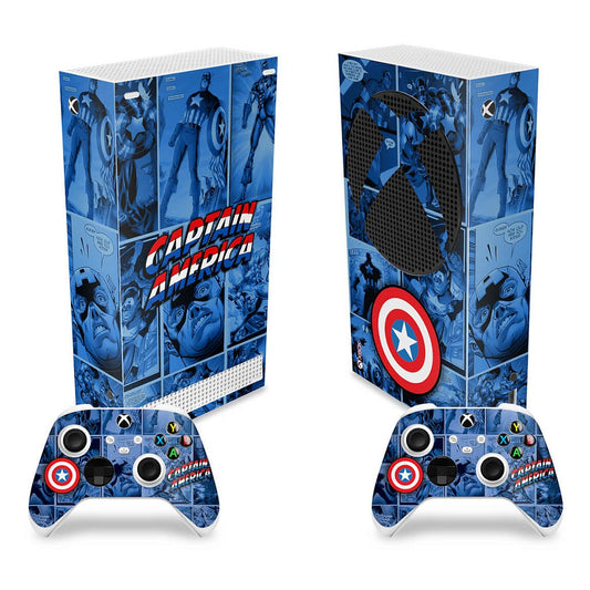 Skin Anti-Rage Xbox Series S Vertical - Capitão América Comics