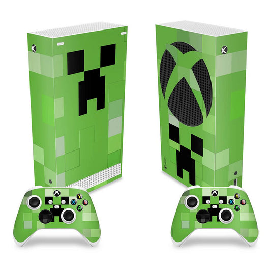 Skin Anti-Rage Xbox Series S Vertical - Creeper Minecraft